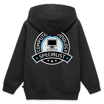 spécialiste de la technologie informatique - Sweat Premium à capuche zippé enfant bio - noir - Dos - AI Model Kid Male (0cm)