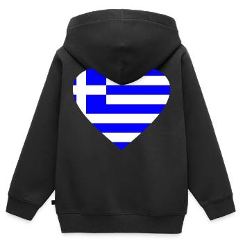 Griechenland - Kinder Premium Organic Zip Hoodie - Schwarz - Hinten - AI Model Kid Male (0cm)