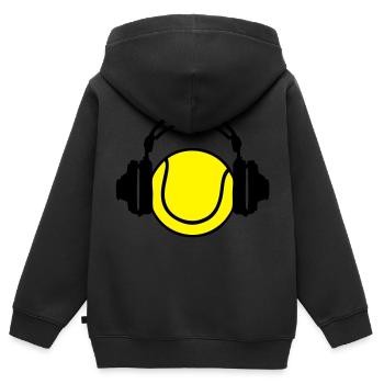 casque headphones tennis dj audio - Sweat Premium à capuche zippé enfant bio - noir - Dos - AI Model Kid Male (0cm)