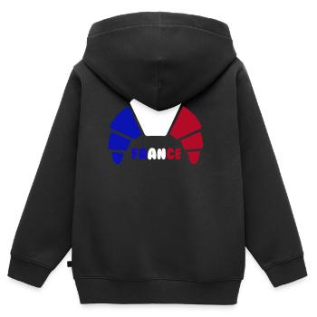 croissant france - Kinder Premium Organic Zip Hoodie - Schwarz - Hinten - AI Model Kid Male (0cm)