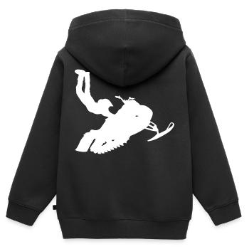 Schneemobil Motorschlitten Schneemotorrad - Kinder Premium Organic Zip Hoodie - Schwarz - Hinten - AI Model Kid Male (0cm)