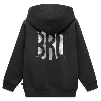 BRO Bruder - Kinder Premium Organic Zip Hoodie - Schwarz - Hinten - AI Model Kid Male (0cm)