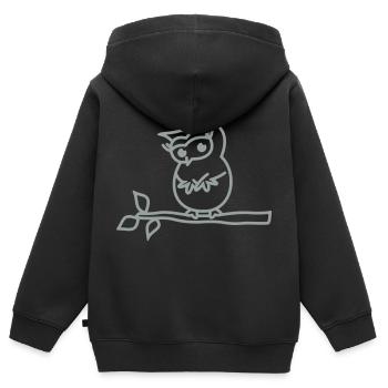 chouette - Sweat Premium à capuche zippé enfant bio - noir - Dos - AI Model Kid Male (0cm)