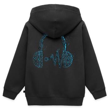 DJ - Kinder Premium Organic Zip Hoodie - Schwarz - Hinten - AI Model Kid Male (0cm)