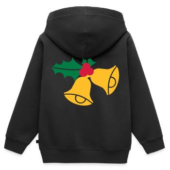Glocken Weihnachten - Kinder Premium Organic Zip Hoodie - Schwarz - Hinten - AI Model Kid Male (0cm)