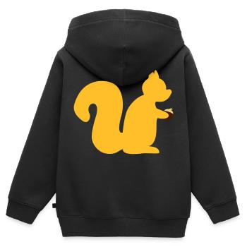 Eichhörnchen mit Nuss - Kinder Premium Organic Zip Hoodie - Schwarz - Hinten - AI Model Kid Male (0cm)