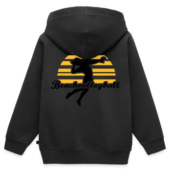 Beachvolleyball - Kinder Premium Organic Zip Hoodie - Schwarz - Hinten - AI Model Kid Male (0cm)
