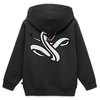 Serpent cool dangereux mal - Sweat Premium à capuche zippé enfant bio - noir - Dos - AI Model Kid Male (0cm)