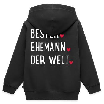 Ehemann - Kinder Premium Organic Zip Hoodie - Schwarz - Hinten - AI Model Kid Male (0cm)