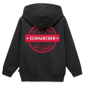 Schnarcher Schnarcherin Schnarchen Schlaf Humor - Kinder Premium Organic Zip Hoodie - Schwarz - Hinten - AI Model Kid Male (0cm)
