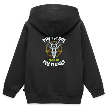 Death in my Metal not in my Meals - Vegan Veganer - Kinder Premium Organic Zip Hoodie - Schwarz - Hinten - AI Model Kid Male (0cm)