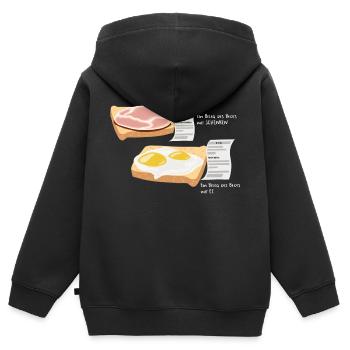 Receipt Parody Receipt of bread with ham egg - Kids Premium Organic Zip-up Hoodie - black - Back - AI Model Kid Male (0cm)