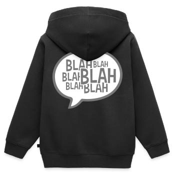 Sprechblase Comic Blah - Kinder Premium Organic Zip Hoodie - Schwarz - Hinten - AI Model Kid Male (0cm)