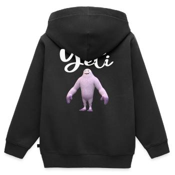 Yeti - Sweat Premium à capuche zippé enfant bio - noir - Dos - AI Model Kid Male (0cm)