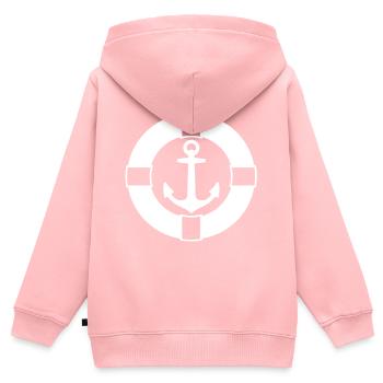 Ancre dans la bouée de sauvetage blanc - Sweat Premium à capuche zippé enfant bio - rose - Dos - AI Model Kid Female (0cm)