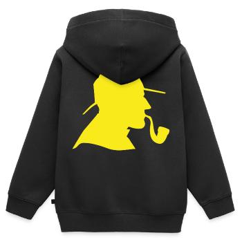 Sh - Sweat Premium à capuche zippé enfant bio - noir - Dos - AI Model Kid Male (0cm)