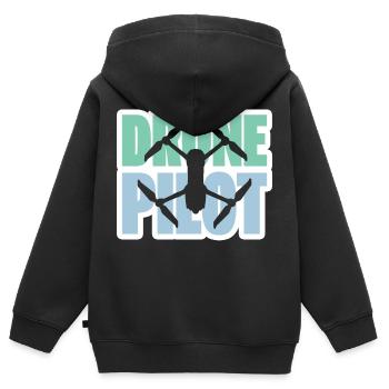 Drone Pilot Drone Drones Drone Drone Cadeau de course - Sweat Premium à capuche zippé enfant bio - noir - Dos - AI Model Kid Male (0cm)
