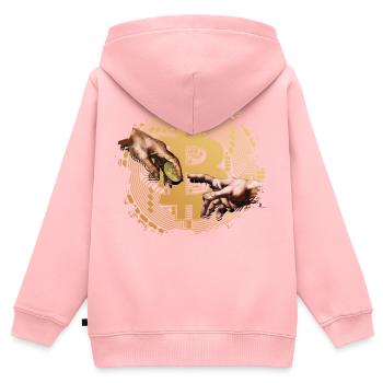 Donner Bitcoin - Sweat Premium à capuche zippé enfant bio - rose - Dos - AI Model Kid Female (0cm)