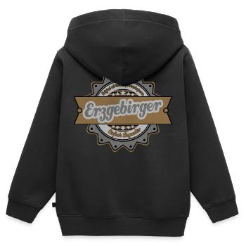 Vintage Erzgebirge - Kinder Premium Organic Zip Hoodie - Schwarz - Hinten - AI Model Kid Male (0cm)
