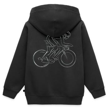 Radfahren - Kinder Premium Organic Zip Hoodie - Schwarz - Hinten - AI Model Kid Male (0cm)