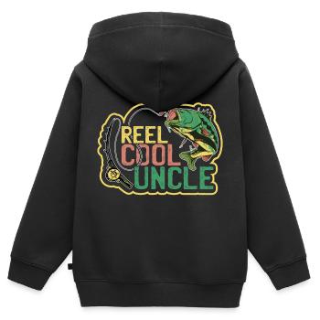 Reel cool Uncle - Sweat Premium à capuche zippé enfant bio - noir - Dos - AI Model Kid Male (0cm)