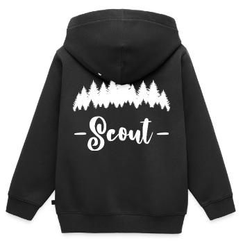 Pfadfinder / Pfadfinder - Kinder Premium Organic Zip Hoodie - Schwarz - Hinten - AI Model Kid Male (0cm)