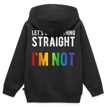 Lets Get One Thing Straight I`m Not Homosexuell - Kinder Premium Organic Zip Hoodie - Schwarz - Hinten - AI Model Kid Male (0cm)