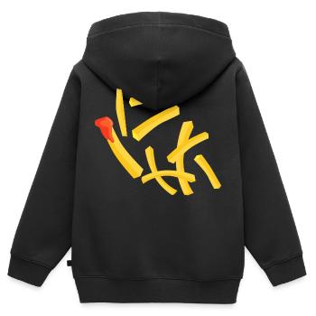 Pommes mit Ketchup - Kinder Premium Organic Zip Hoodie - Schwarz - Hinten - AI Model Kid Male (0cm)