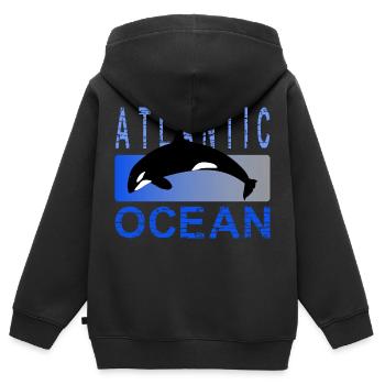 Atlantic Ocean - Kids Premium Organic Zip-up Hoodie - black - Back - AI Model Kid Male (0cm)
