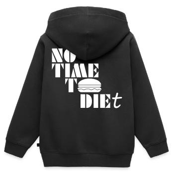 Keine Zeit für Diät | Lustiges Film/Feinschmecker T-Shirt - Kinder Premium Organic Zip Hoodie - Schwarz - Hinten - AI Model Kid Male (0cm)