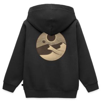 Dünen - Kinder Premium Organic Zip Hoodie - Schwarz - Hinten - AI Model Kid Male (0cm)