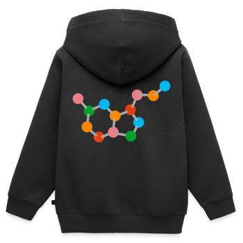 Molekül - Kinder Premium Organic Zip Hoodie - Schwarz - Hinten - AI Model Kid Male (0cm)