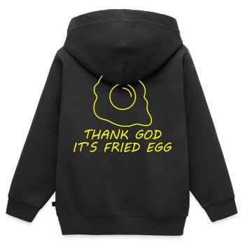 Fun Fun Drôle - Sweat Premium à capuche zippé enfant bio - noir - Dos - AI Model Kid Male (0cm)