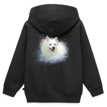 pointed,dog,graffiti,painting,dwarf - Kids Premium Organic Zip-up Hoodie - black - Back - AI Model Kid Male (0cm)