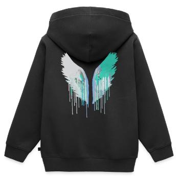 engelsflügel,flügel,angelwings,bunt,graffiti - Kinder Premium Organic Zip Hoodie - Schwarz - Hinten - AI Model Kid Male (0cm)