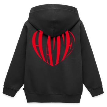 Herz Hate Anti Valentinstag Humor Single - Kinder Premium Organic Zip Hoodie - Schwarz - Hinten - AI Model Kid Male (0cm)