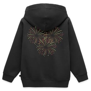 Celebration, Feuerwerk, feiern, party, tanzen - Kinder Premium Organic Zip Hoodie - Schwarz - Hinten - AI Model Kid Male (0cm)