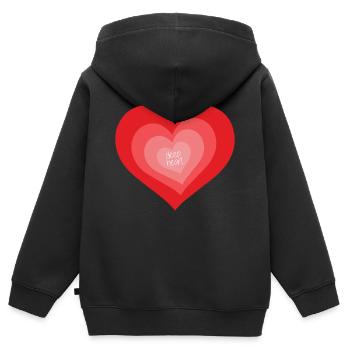 Big Heart Your Heart Your Heart Depth - Kids Premium Organic Zip-up Hoodie - black - Back - AI Model Kid Male (0cm)