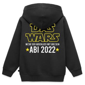 Abi 2022 - Kinder Premium Organic Zip Hoodie - Schwarz - Hinten - AI Model Kid Male (0cm)