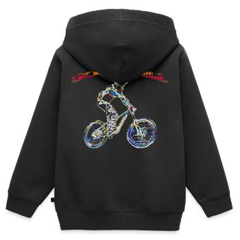 vtt mtb downhill - Sweat Premium à capuche zippé enfant bio - noir - Dos - AI Model Kid Male (0cm)
