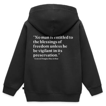 Memorial Day Quotes - Kids Premium Organic Zip-up Hoodie - black - Back - AI Model Kid Male (0cm)