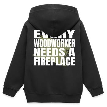 americas funny carpenter quotes jokes - Kinder Premium Organic Zip Hoodie - Schwarz - Hinten - AI Model Kid Male (0cm)