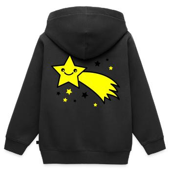 Shooting star - Kids Premium Organic Zip-up Hoodie - black - Back - AI Model Kid Male (0cm)
