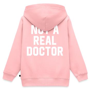 Kein richtiger Arzt - Kinder Premium Organic Zip Hoodie - Rosa - Hinten - AI Model Kid Female (0cm)