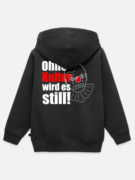 Ohne Kultur wird es still! - Kinder Premium Organic Zip Hoodie - Schwarz