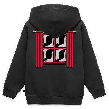 Dunkel Nachts Fenster Holz - Kinder Premium Organic Zip Hoodie - Schwarz - Hinten - AI Model Kid Male (0cm)