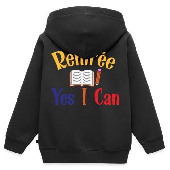 Zurück zur Schule - Kinder Premium Organic Zip Hoodie - Schwarz - Hinten - AI Model Kid Male (0cm)