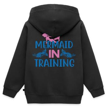 Mermaid In Training - Kinder Premium Organic Zip Hoodie - Schwarz - Hinten - AI Model Kid Male (0cm)