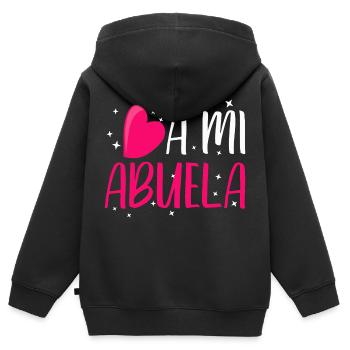 Quiero a mi Abuela ich liebe meine Oma Geschenk - Kinder Premium Organic Zip Hoodie - Schwarz - Hinten - AI Model Kid Male (0cm)