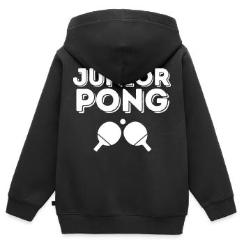 JUNIOR PONG - TENNIS DE TABLE FAMILLE HUMOUR - Sweat Premium à capuche zippé enfant bio - noir - Dos - AI Model Kid Male (0cm)